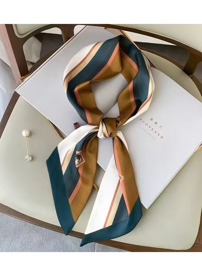 أولودينيز  وشاح حريري صغير للنساء – إكسسوار طويل نحيف بطبعات أنيقة - Image 2